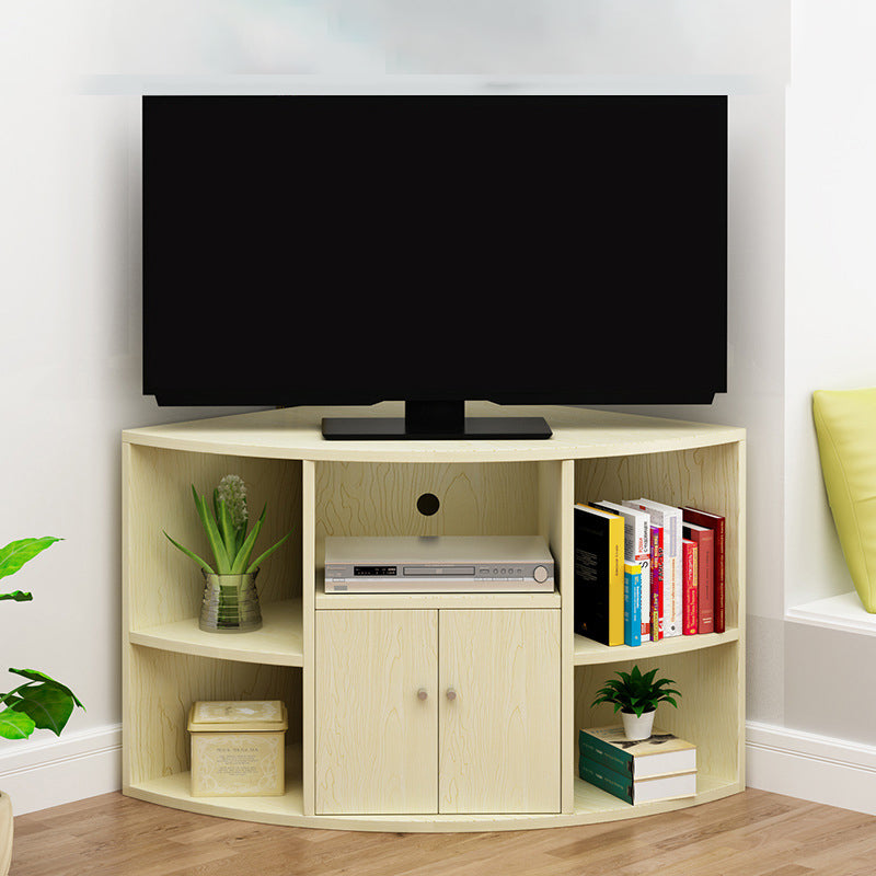 Modern Style TV Stand Wood Open Storage TV Console for Corner