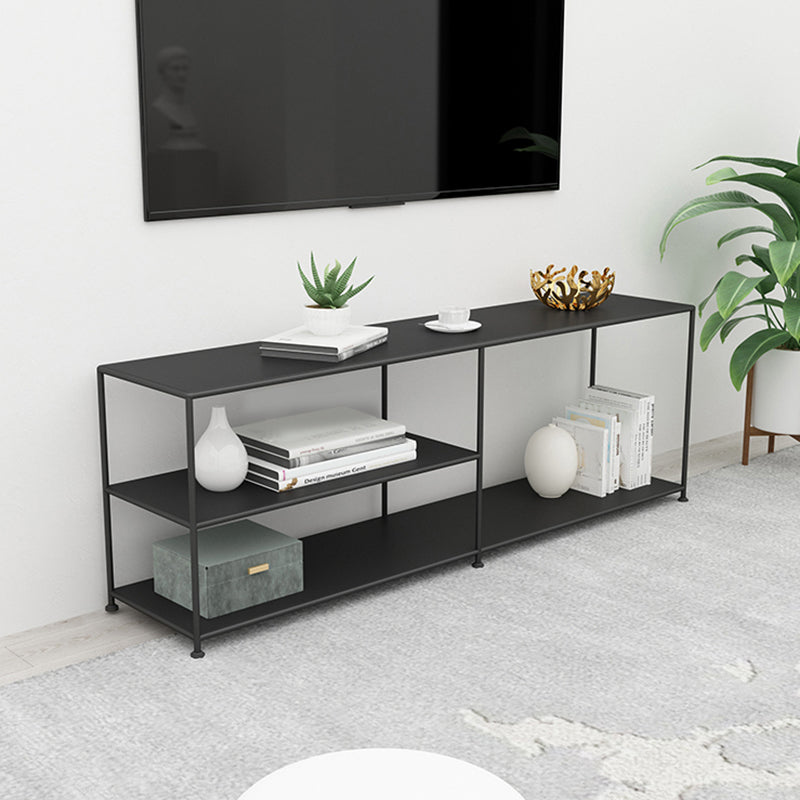 Industrial TV Media Console Metal TV Stand Console with Shelves