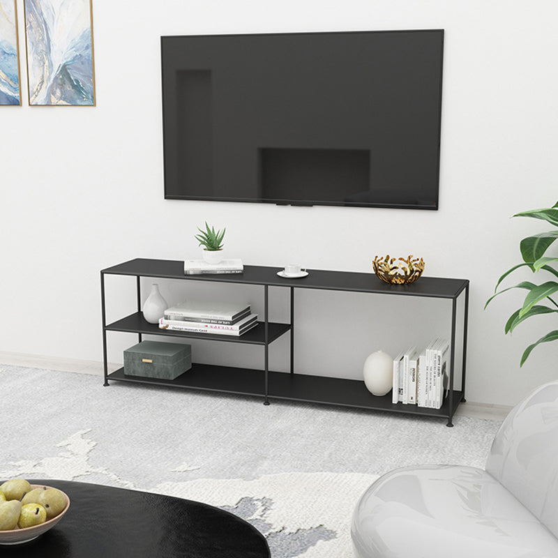 Industrial TV Media Console Metal TV Stand Console with Shelves