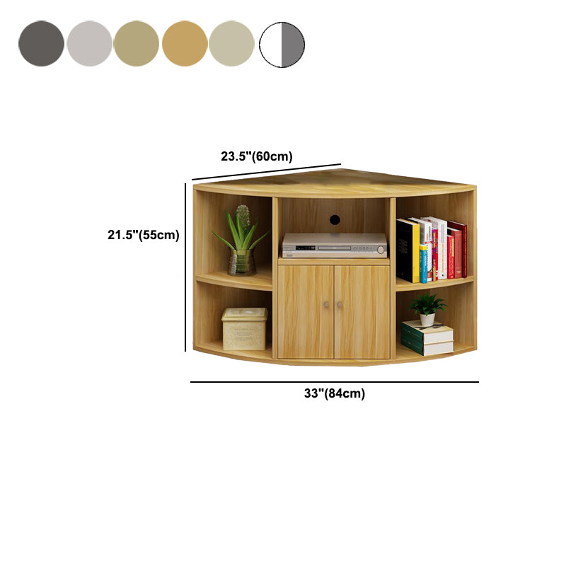 Engineered Wood Corner TV Stand Modern Style TV Cabinet with Doors