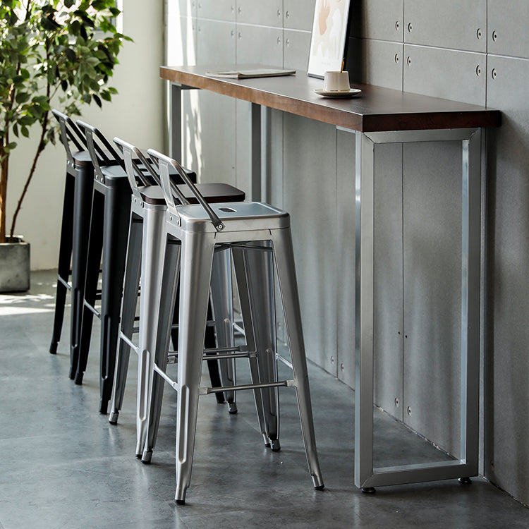 Rectangle Counter Wine Table Sled Wood Industrial Cocktail Bar Table in Natural