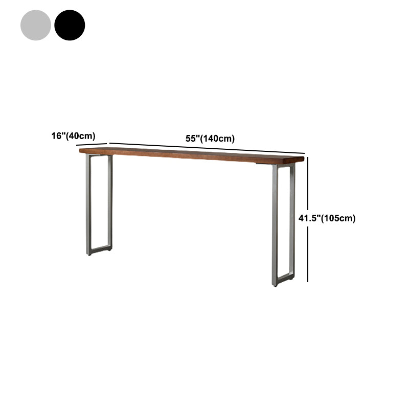 Rectangle Counter Wine Table Sled Wood Industrial Cocktail Bar Table in Natural