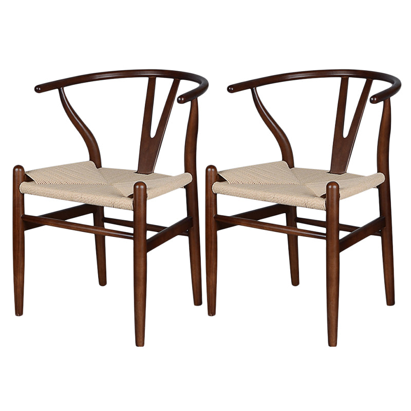 Contemporary Wood Dining Chair Side Chair in Matte Finish for Brasserie