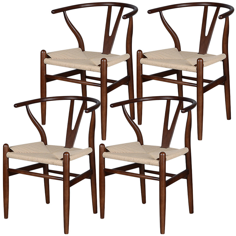 Contemporary Wood Dining Chair Side Chair in Matte Finish for Brasserie