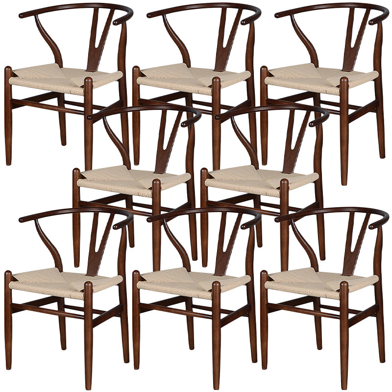 Contemporary Wood Dining Chair Side Chair in Matte Finish for Brasserie