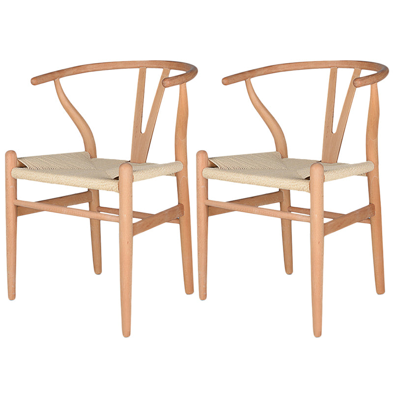 Contemporary Wood Dining Chair Side Chair in Matte Finish for Brasserie