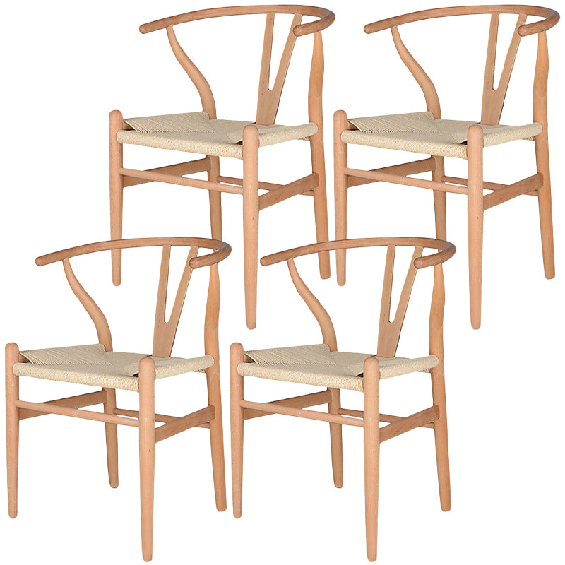 Contemporary Wood Dining Chair Side Chair in Matte Finish for Brasserie