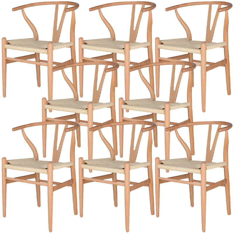 Contemporary Wood Dining Chair Side Chair in Matte Finish for Brasserie