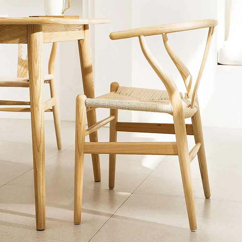 Contemporary Wood Dining Chair Side Chair in Matte Finish for Brasserie