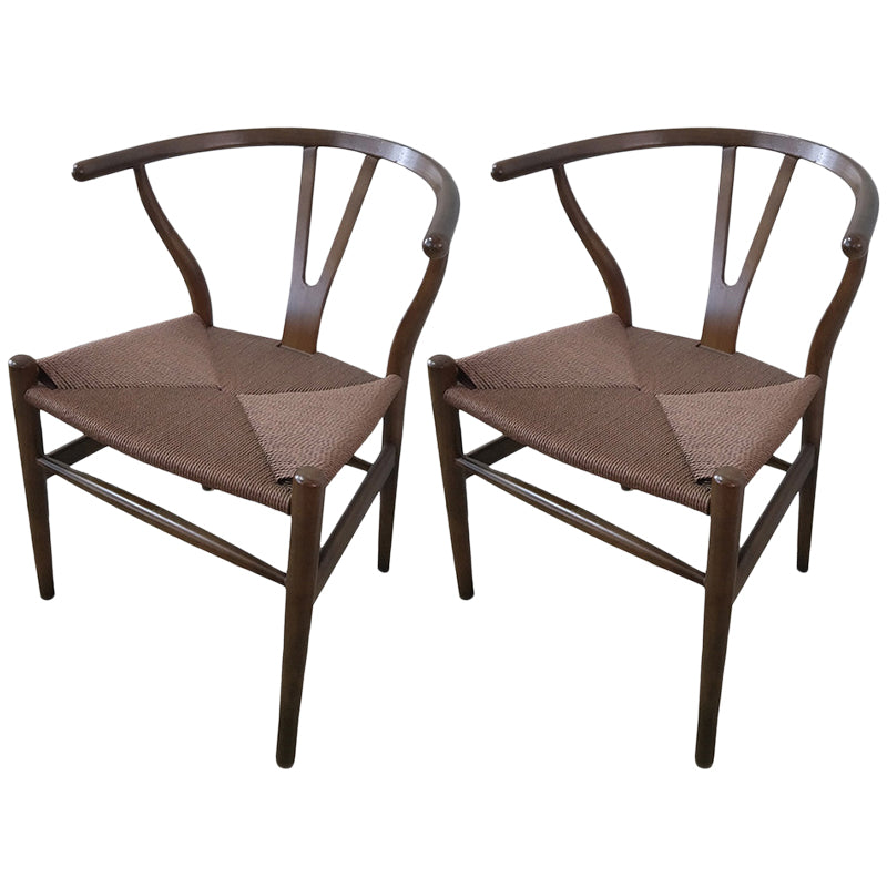 Contemporary Wood Dining Chair Side Chair in Matte Finish for Brasserie