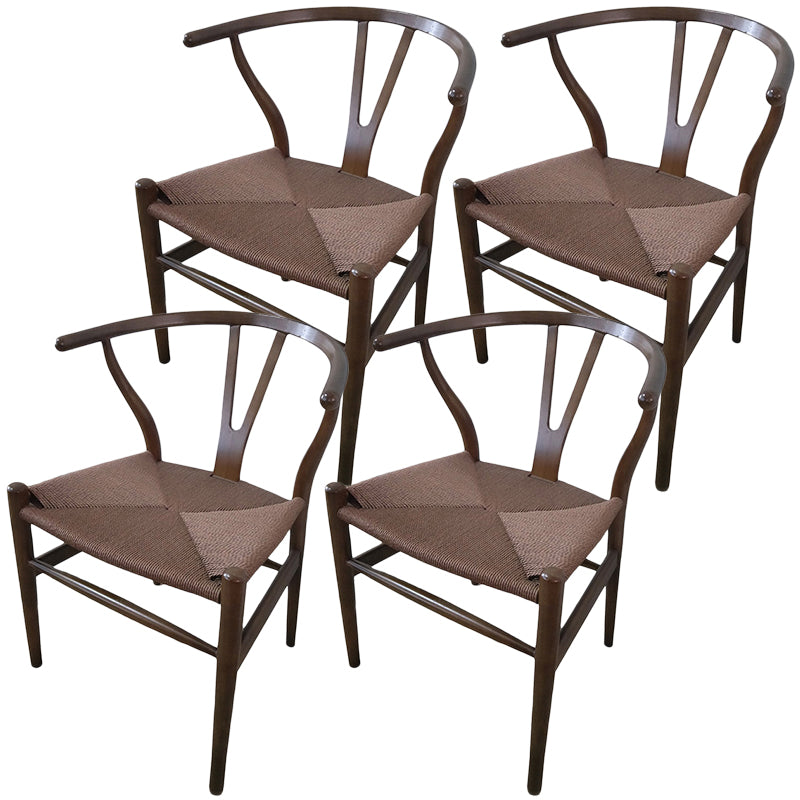 Contemporary Wood Dining Chair Side Chair in Matte Finish for Brasserie