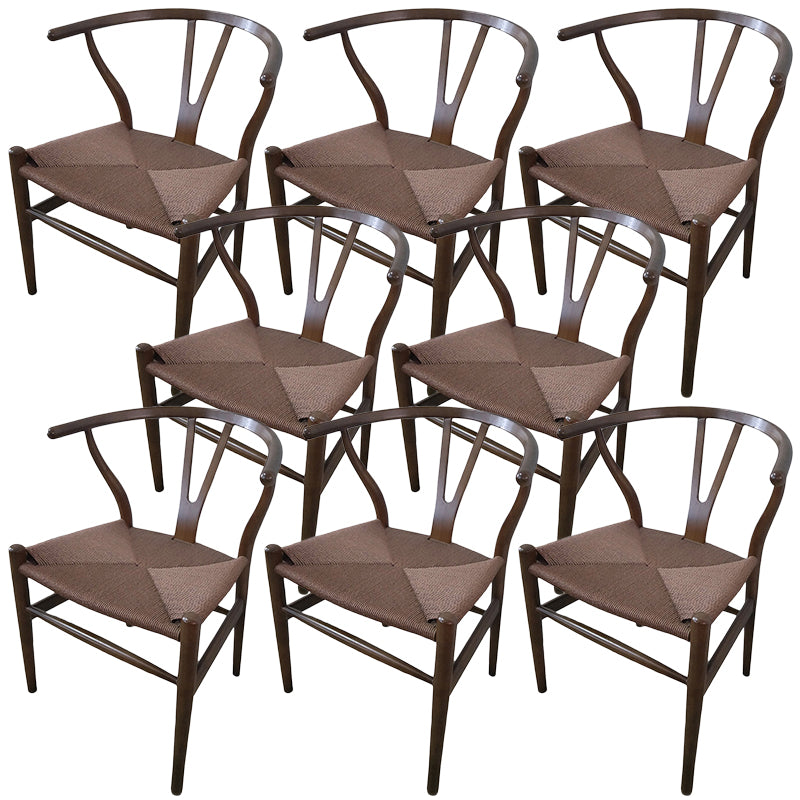 Contemporary Wood Dining Chair Side Chair in Matte Finish for Brasserie