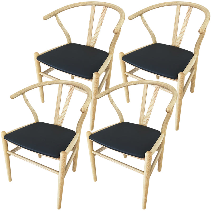 Contemporary Wood Dining Chair Side Chair in Matte Finish for Brasserie