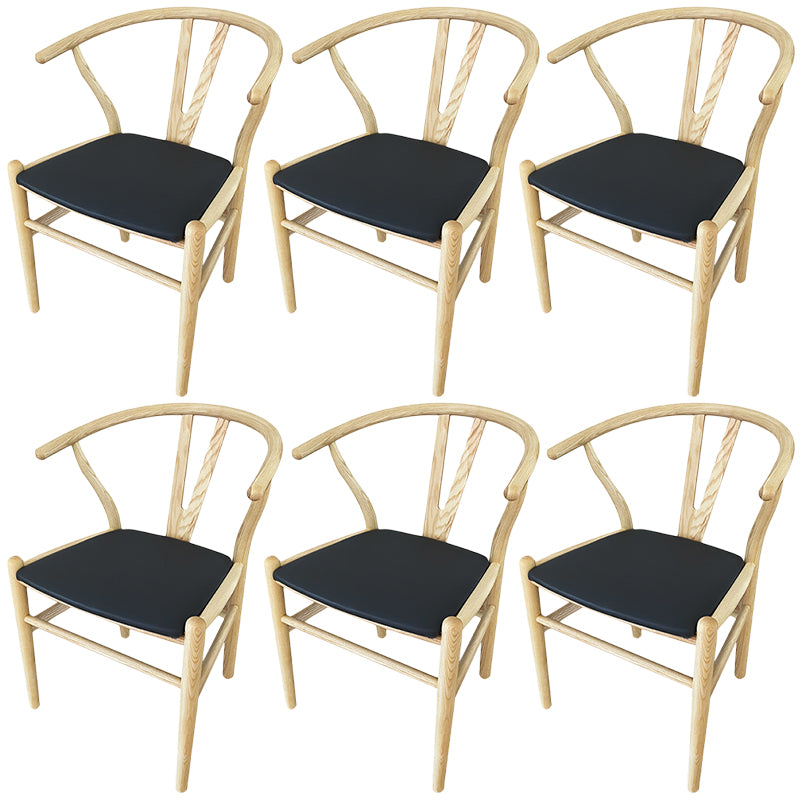 Contemporary Wood Dining Chair Side Chair in Matte Finish for Brasserie