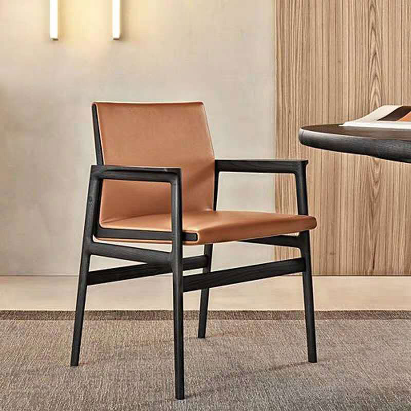 Contemporary Dining Arm Chair Solid Wood Dining Chair for Home