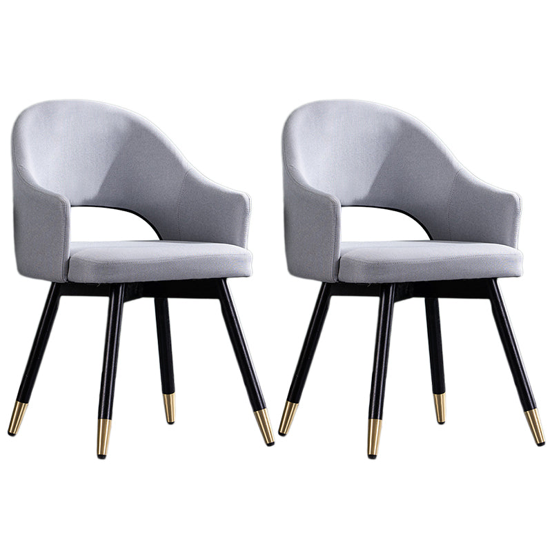 Glam PU Leather Dining Chairs Open Back Dining Side Furniture in Matte Finish