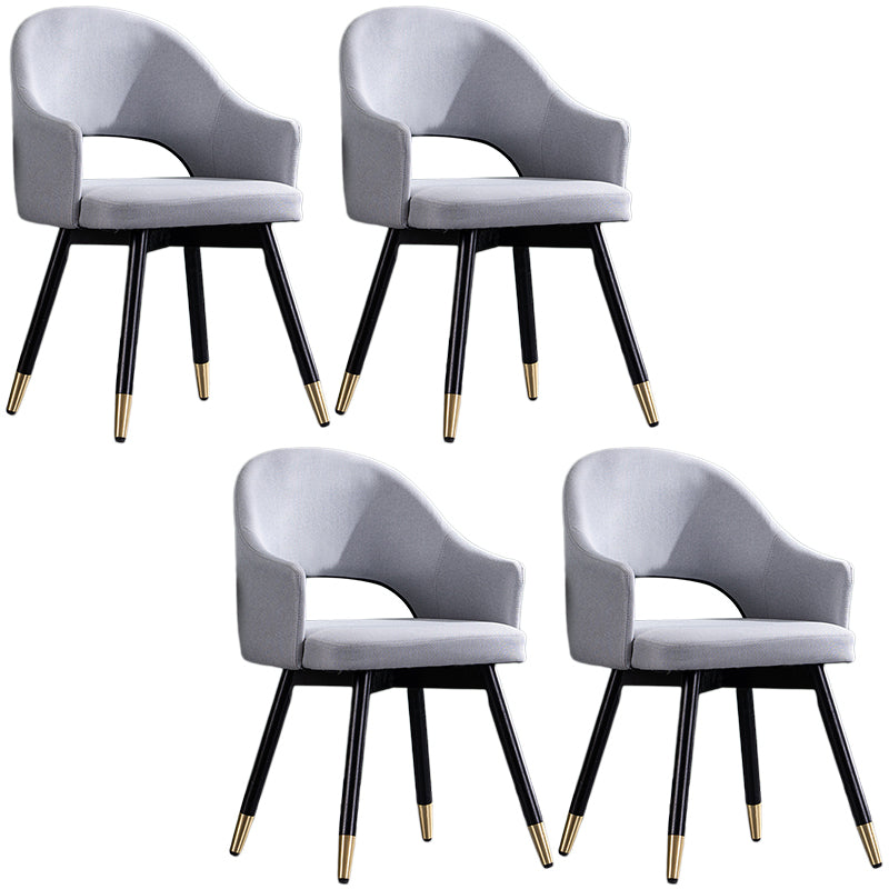 Glam PU Leather Dining Chairs Open Back Dining Side Furniture in Matte Finish