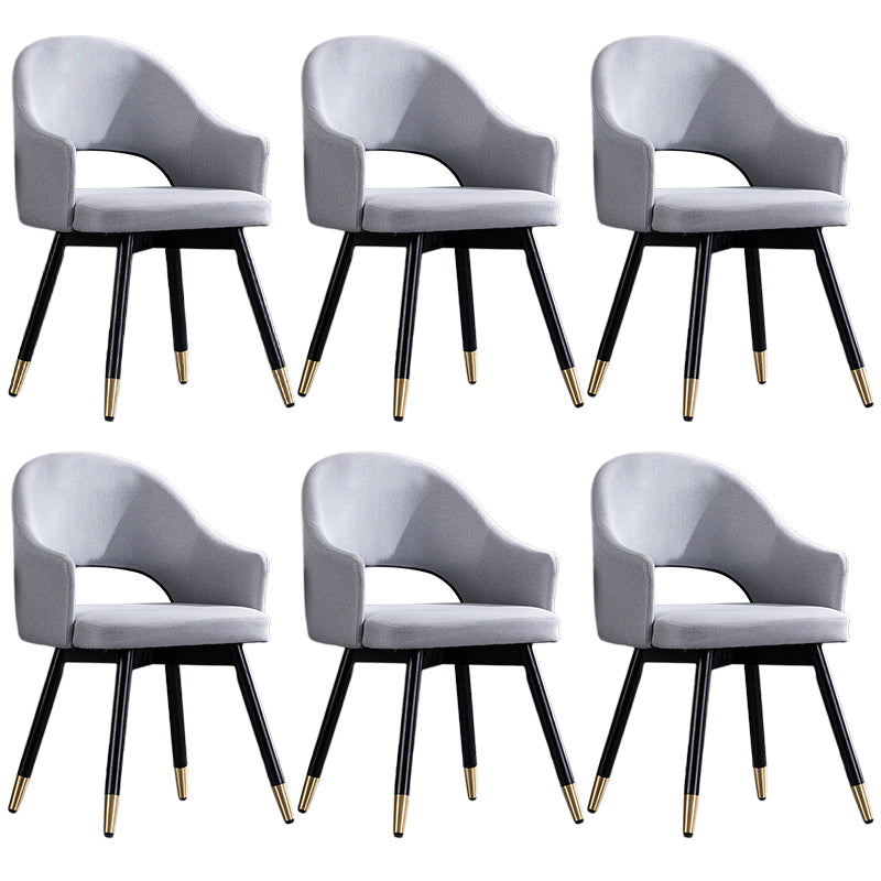 Glam PU Leather Dining Chairs Open Back Dining Side Furniture in Matte Finish