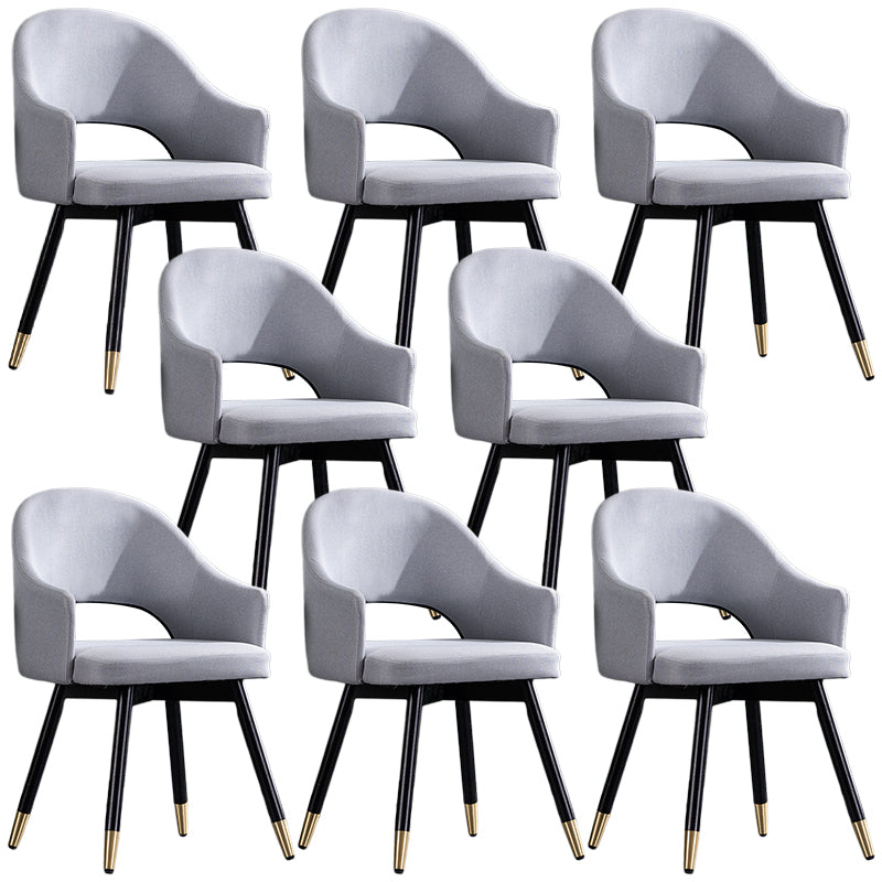 Glam PU Leather Dining Chairs Open Back Dining Side Furniture in Matte Finish