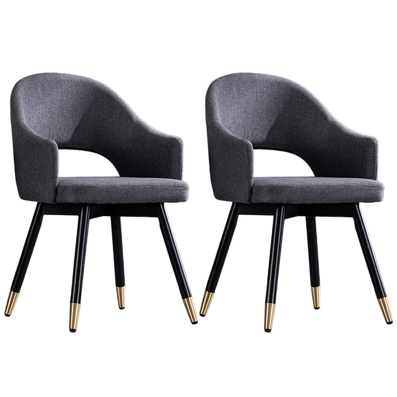 Glam PU Leather Dining Chairs Open Back Dining Side Furniture in Matte Finish