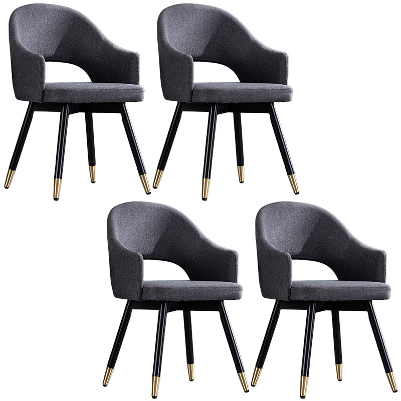 Glam PU Leather Dining Chairs Open Back Dining Side Furniture in Matte Finish