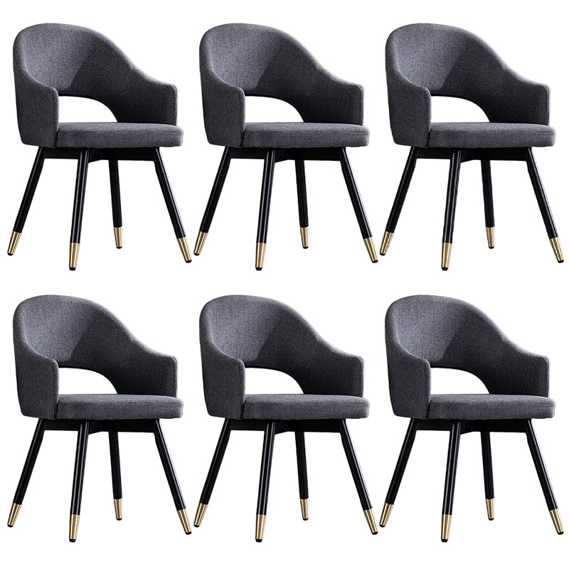 Glam PU Leather Dining Chairs Open Back Dining Side Furniture in Matte Finish