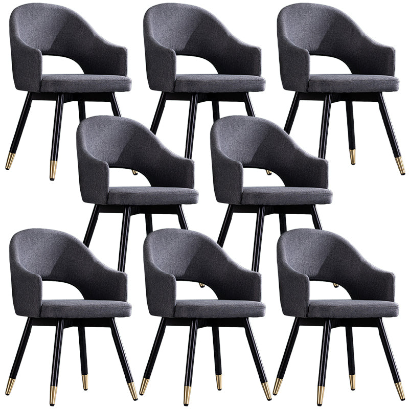 Glam PU Leather Dining Chairs Open Back Dining Side Furniture in Matte Finish