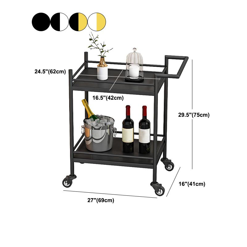 Modern 29.53"H Rolling Prep Table Rectangular Metal Prep Table for Home Use