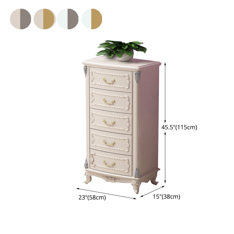 Glam Style Bedroom Storage Chest Solid Wood Lingerie Chest with Drawers