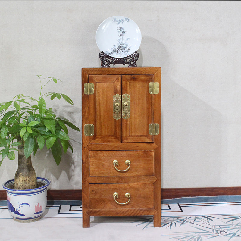 16" W Traditional Style Storage Chest Vertical Wood Combo Dresser with Drawers and Doors