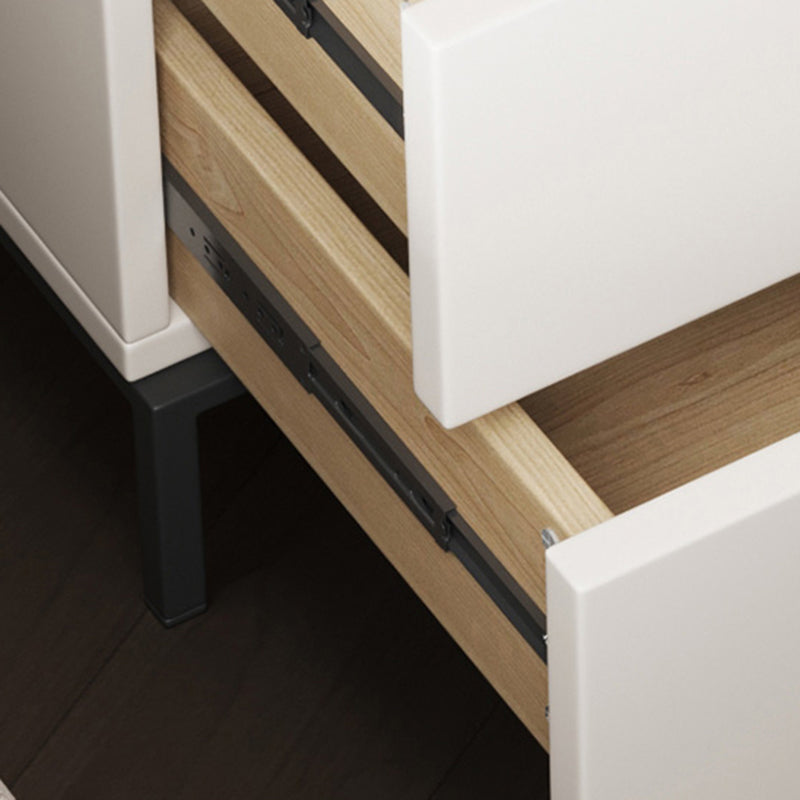 Modern Wooden Night Table White/Grey Drawer Storage Bed Nightstand