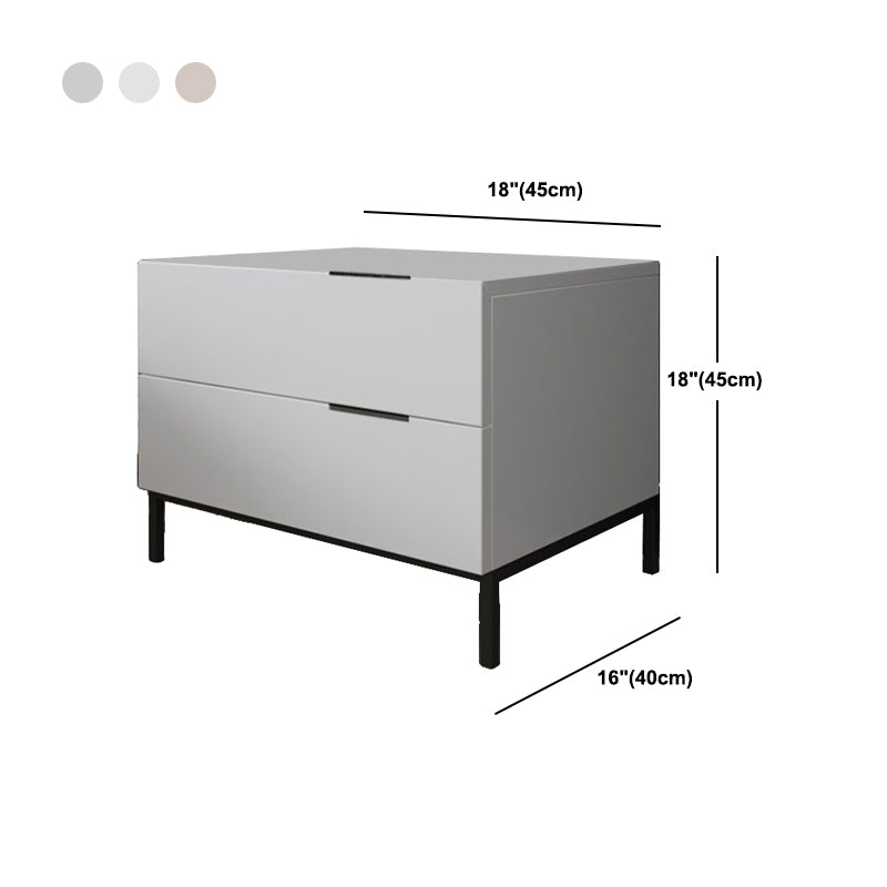 Modern Wooden Night Table White/Grey Drawer Storage Bed Nightstand