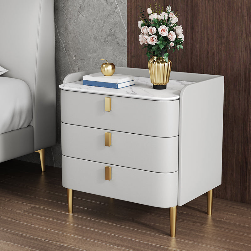 Contemporary Drawer Storage Bed Nightstand Wooden Night Table for Bedroom