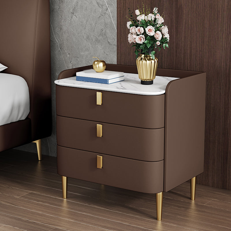 Contemporary Drawer Storage Bed Nightstand Wooden Night Table for Bedroom