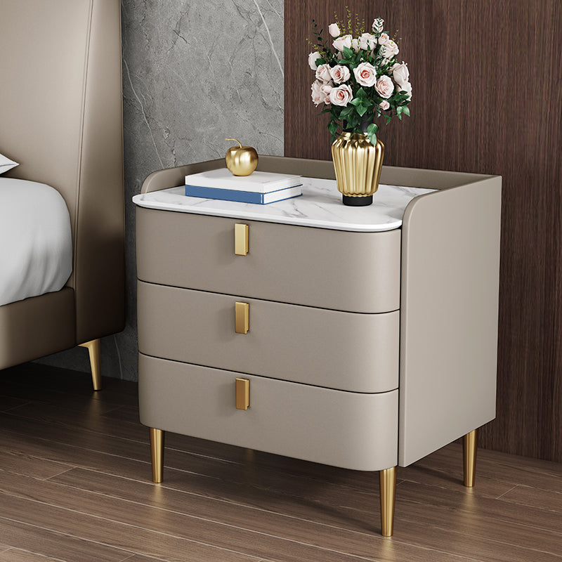 Contemporary Drawer Storage Bed Nightstand Wooden Night Table for Bedroom