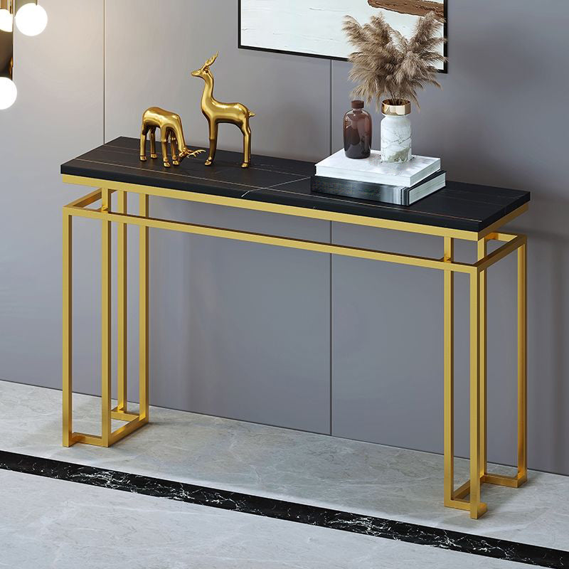 Glam Rectangle Marble/metal Scratch Resistant Console Table for Hall