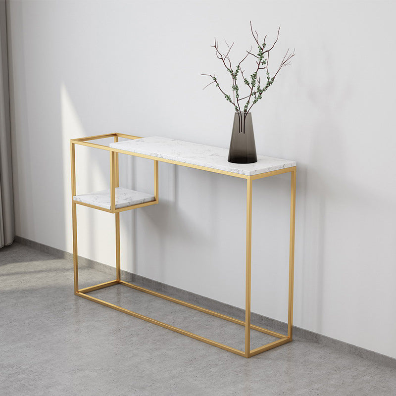 Stone Modern Console Table with Shelf,  31.49  inch Frame Console Table