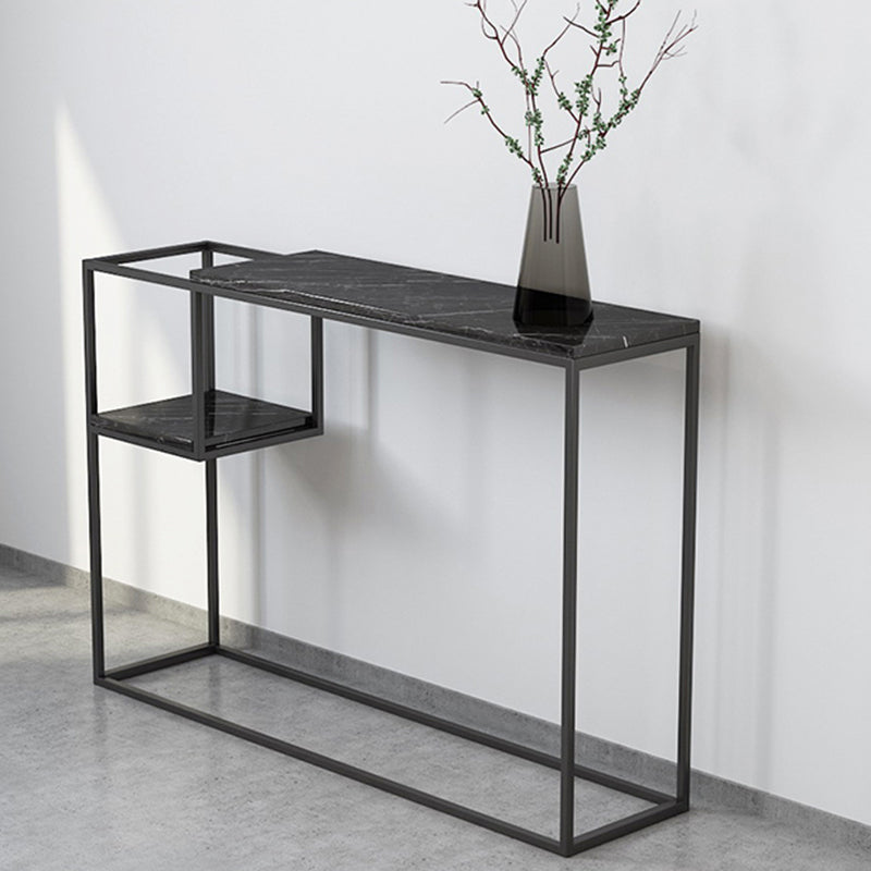 Stone Modern Console Table with Shelf,  31.49  inch Frame Console Table