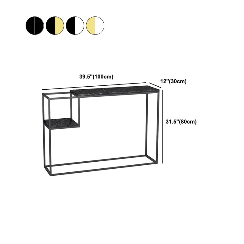 Stone Modern Console Table with Shelf,  31.49  inch Frame Console Table