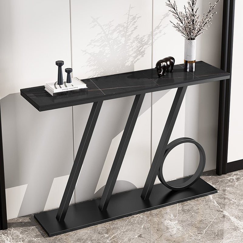 Scratch Resistant Glam Marble/metal Rectangle Console Table for Hall