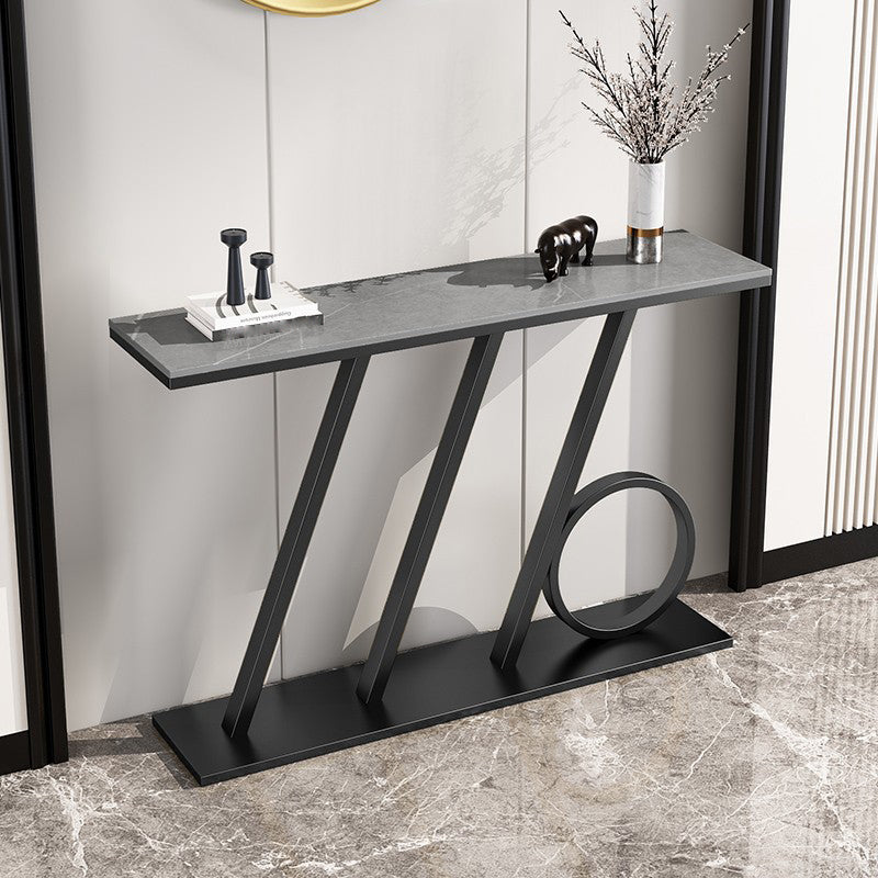 Scratch Resistant Glam Marble/metal Rectangle Console Table for Hall