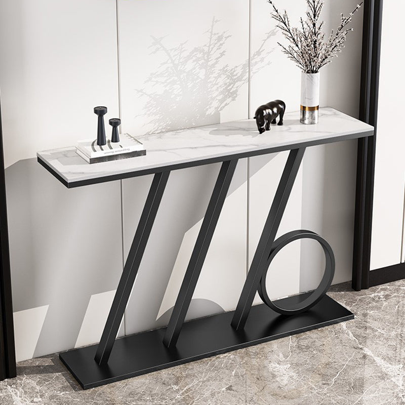 Scratch Resistant Glam Marble/metal Rectangle Console Table for Hall