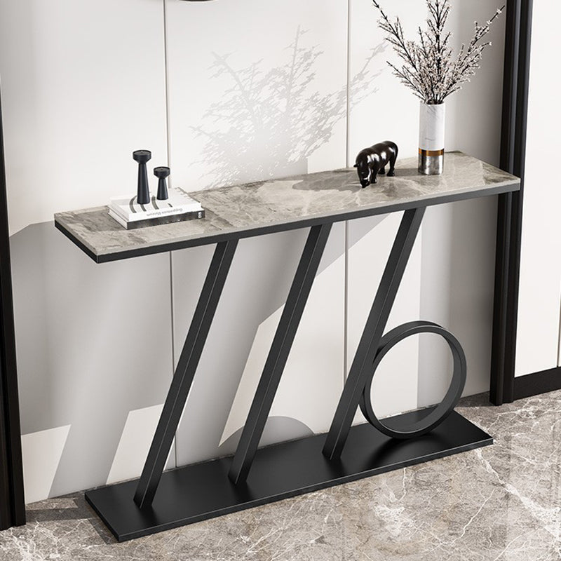 Scratch Resistant Glam Marble/metal Rectangle Console Table for Hall