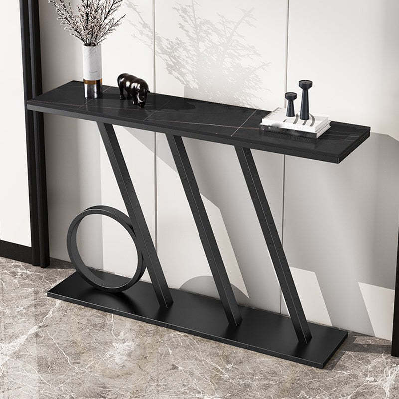 Scratch Resistant Glam Marble/metal Rectangle Console Table for Hall