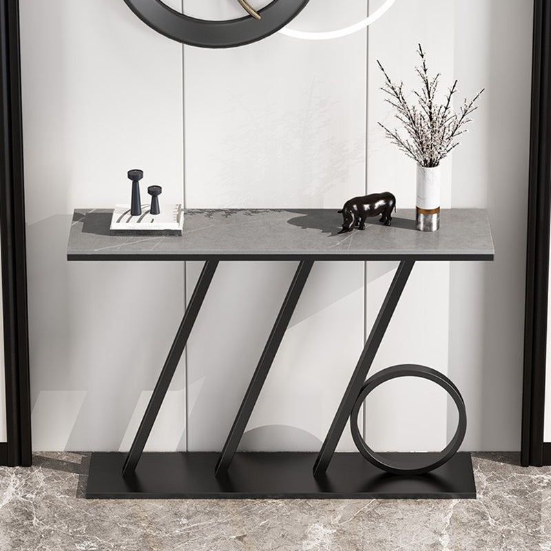 Scratch Resistant Glam Marble/metal Rectangle Console Table for Hall