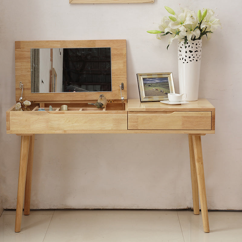 29.5" Height Flip-top Vanity Set Desk Vanity with Mirror and Drawer
