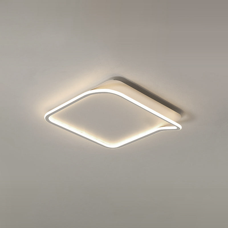 Modern Style Geometry Shape Ceiling Light Metal 1 Light Ceiling Lamp in White