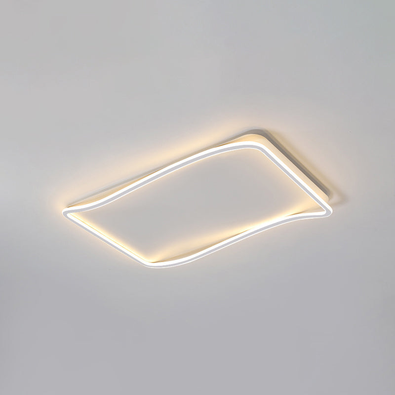 Modern Style Geometry Shape Ceiling Light Metal 1 Light Ceiling Lamp in White