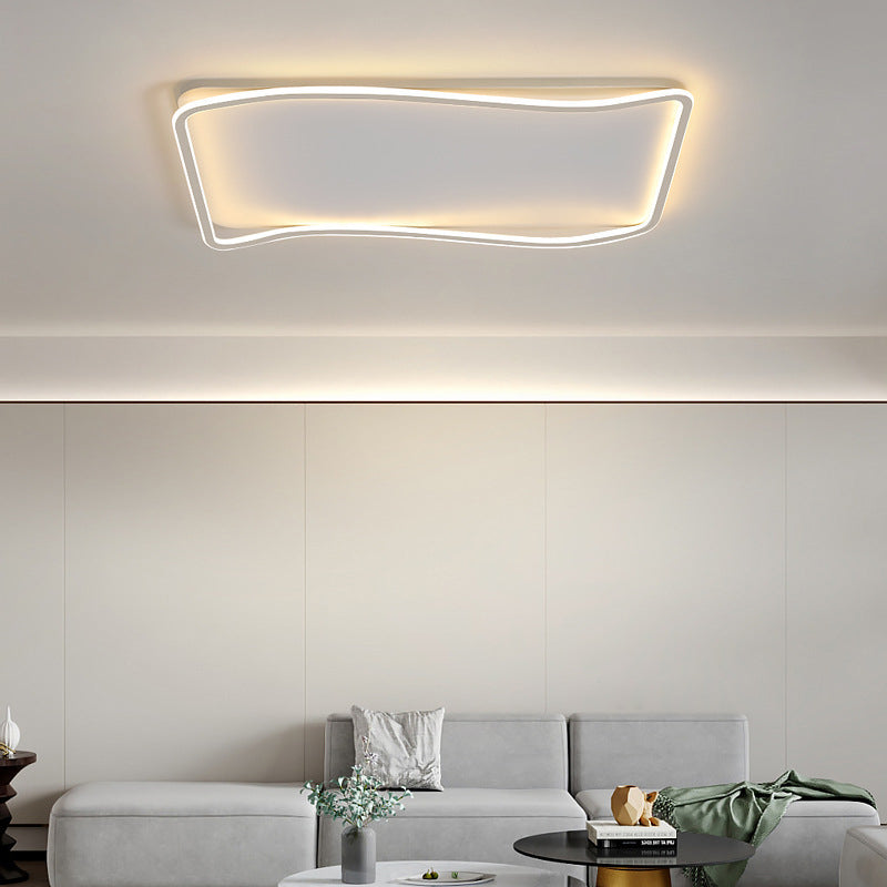 Modern Style Geometry Shape Ceiling Light Metal 1 Light Ceiling Lamp in White