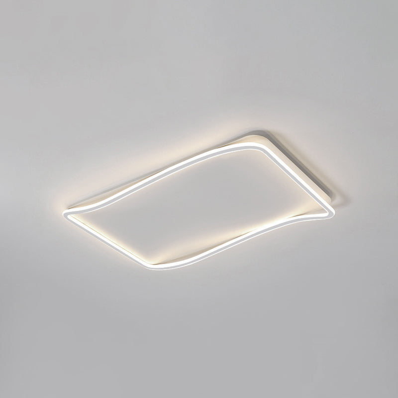 Modern Style Geometry Shape Ceiling Light Metal 1 Light Ceiling Lamp in White